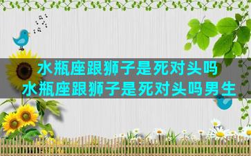 水瓶座跟狮子是死对头吗 水瓶座跟狮子是死对头吗男生